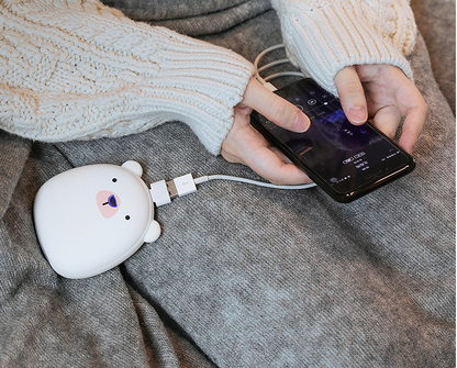 Portable Cartoon Hand Warmer Power Bank - Penguin & Polar Bear