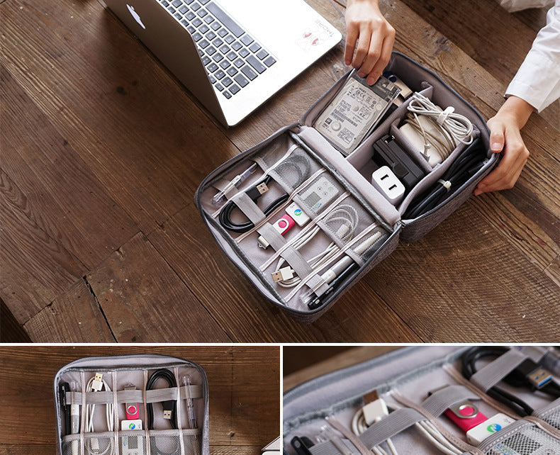 Portable Tech Organizer Bag for Cables, Chargers & Electronics