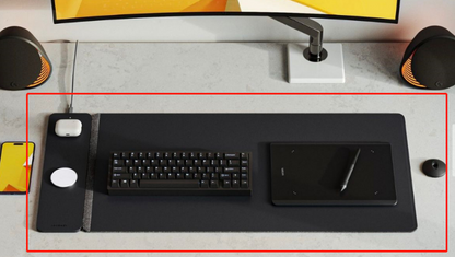 Portable Laptop Sleeve with Wireless Charging Desk Mat