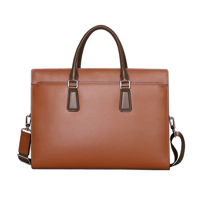 Men's Leather Anti-Theft Briefcase with Password Lock