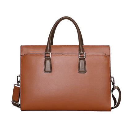 Men's Leather Anti-Theft Briefcase with Password Lock