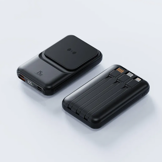 Fast Charging Power Bank with Built-In Cables | All-in-One Portable Charger